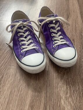 Converse Chuck Taylor Vibrant Purple Low-Top Canvas Sneakers with White Accents